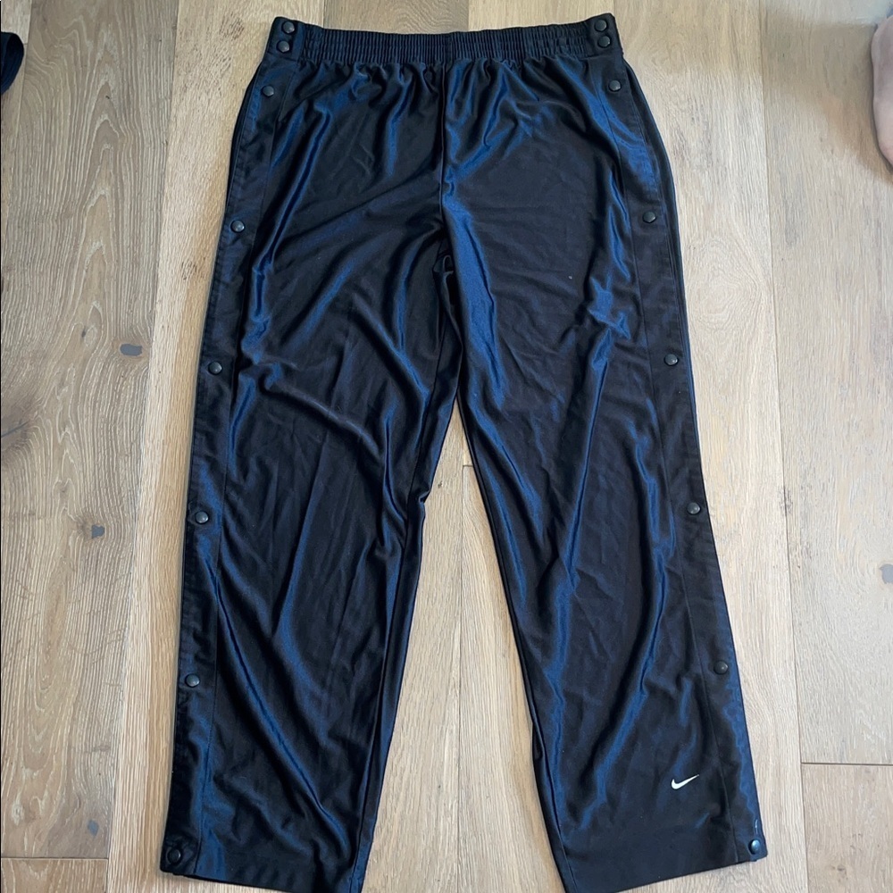 Vintage 90s Nike Black Buttoned Track Pants size large athletic
